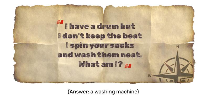 Example of choosing indoor or outdoor treasure hunt location