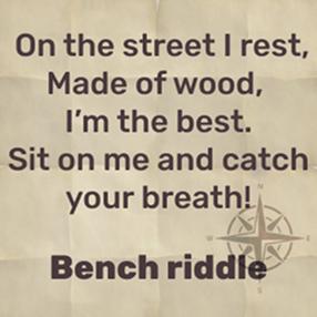 I'm on the street, made of wood, you can sit on me if you feel tired – bench!